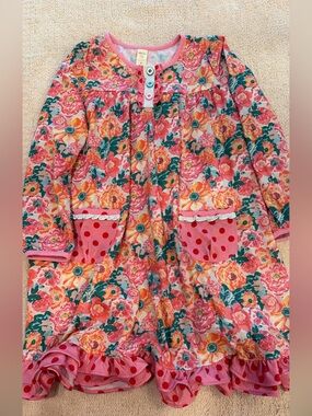 Matilda Jane Pink Floral Ruffle Long-Sleeve Nightgown